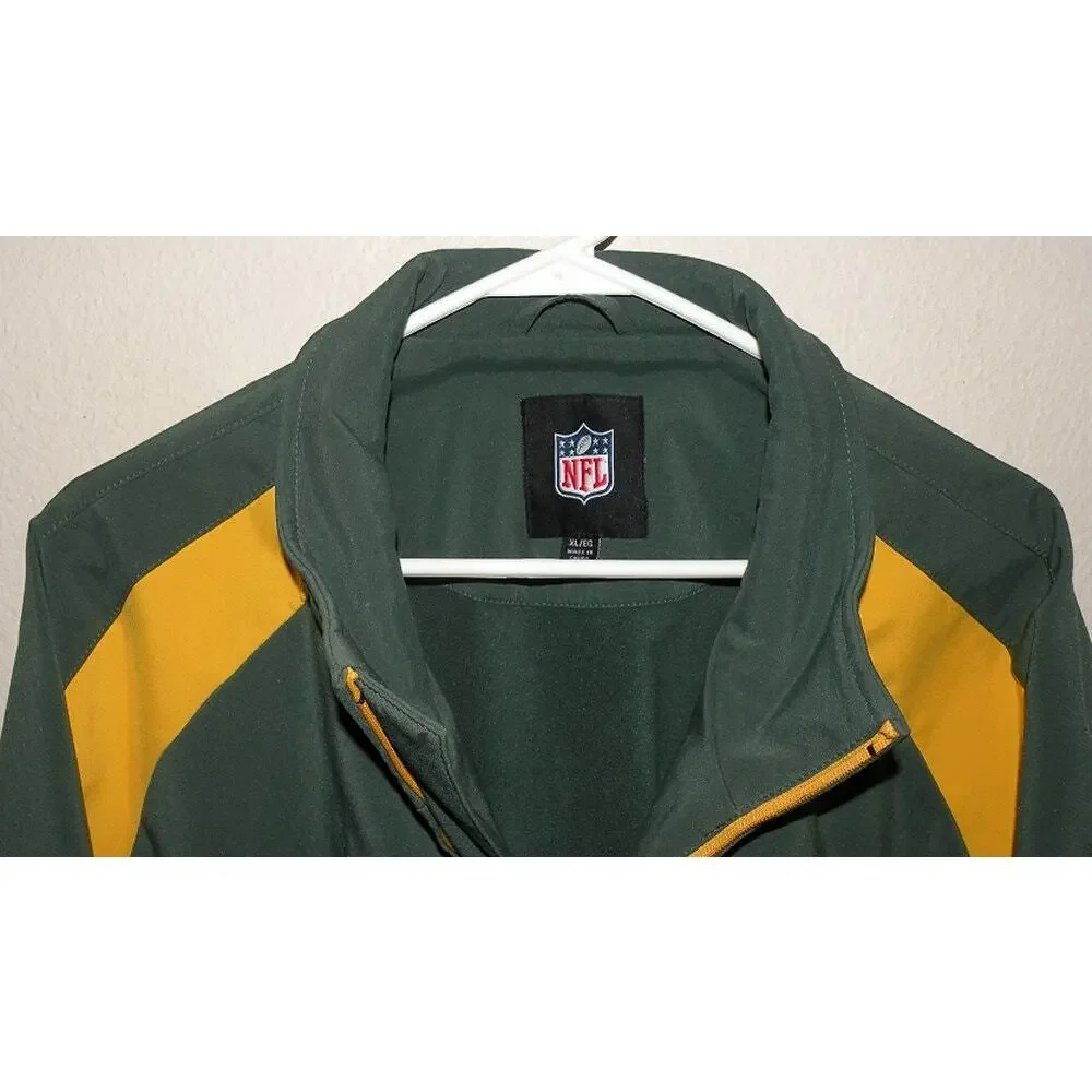 GIII Apparel NFL Green Bay Packers Men’s XL Lined Softshell Jacket Green Yellow